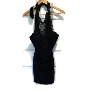 Emerald Sundae black lace bodycon dress small